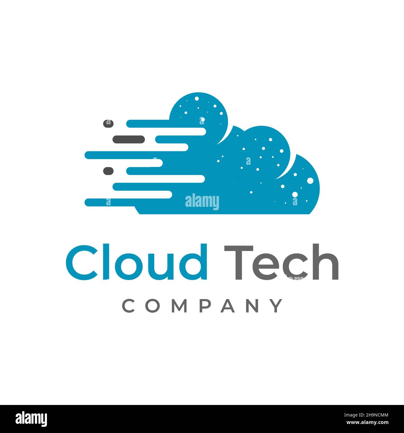 modello di design del logo della tecnologia cloud Foto Stock