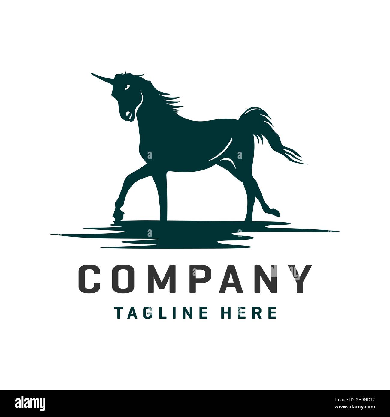 Modello di design con logo Horse e Pegasus Foto Stock