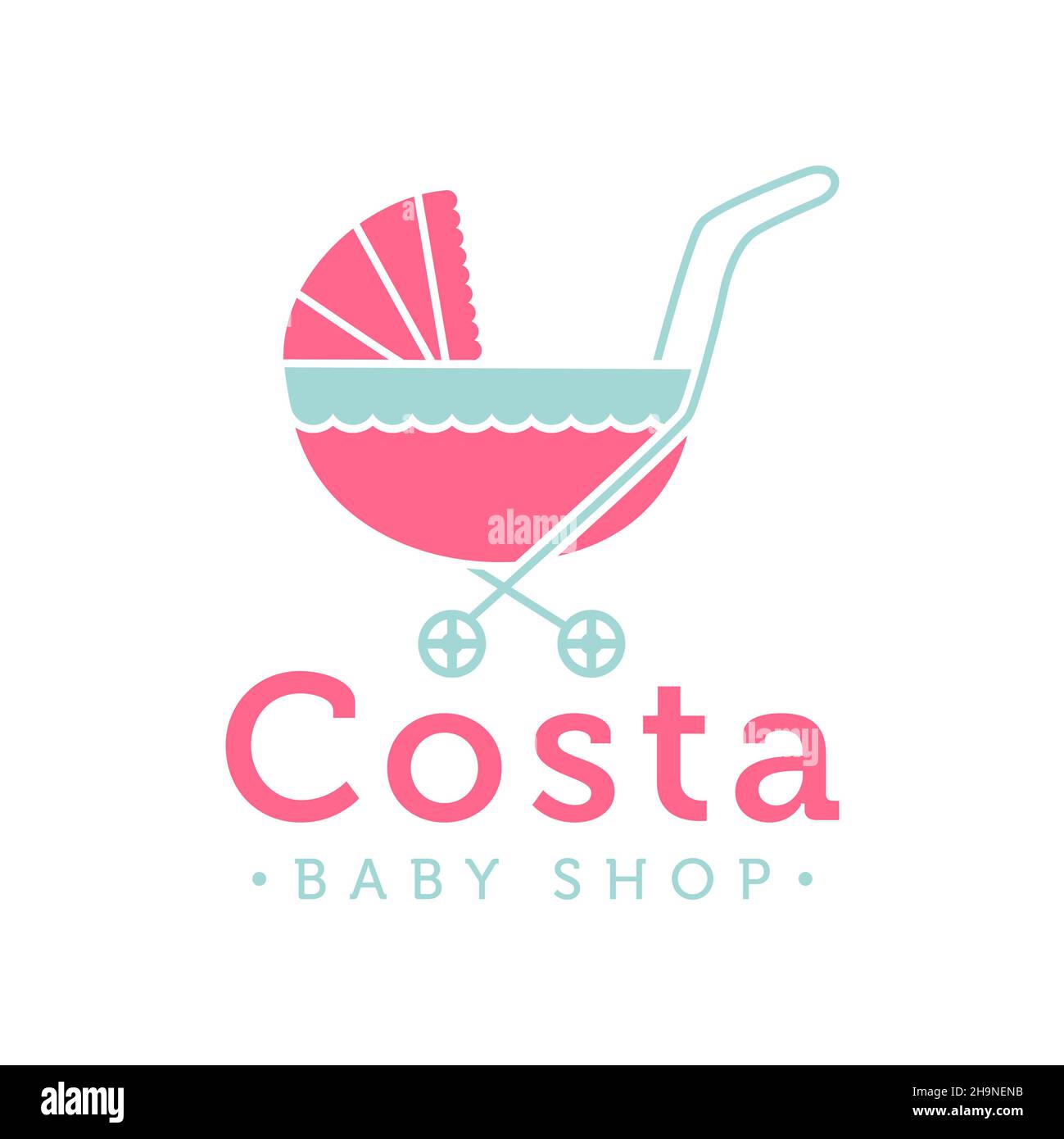 modello di design con logo baby stroller Foto Stock