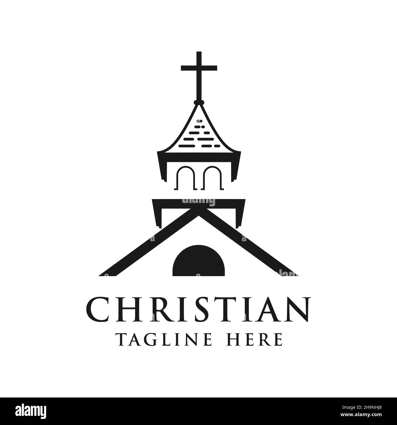 Logo di un luogo di culto cristiano Foto Stock