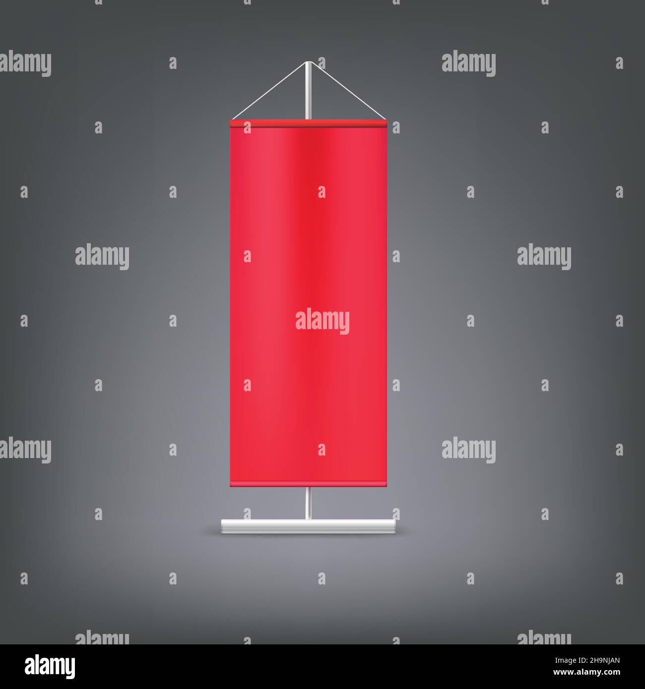 Stand pubblicità rosso. Illustrazione vettoriale vuota. Illustrazione Vettoriale