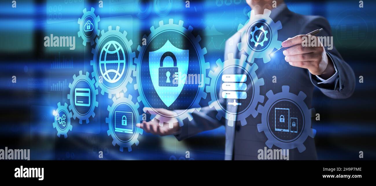 Informazioni sulla sicurezza informatica protezione dei dati protezione dei dati antivirus. Foto Stock