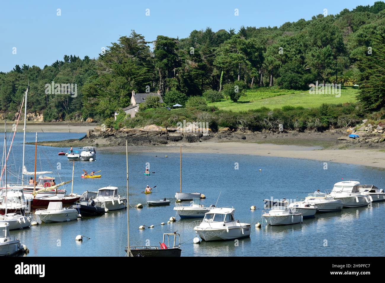 Nevez (Bretagna, Francia nord-occidentale): porto di Kerdruc sur l'Aven Foto Stock