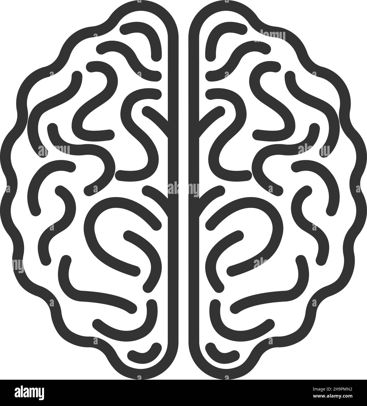 Icona cervello. Segno di salute mentale. Simbolo Genius. Logo Creative Smart Illustrazione Vettoriale