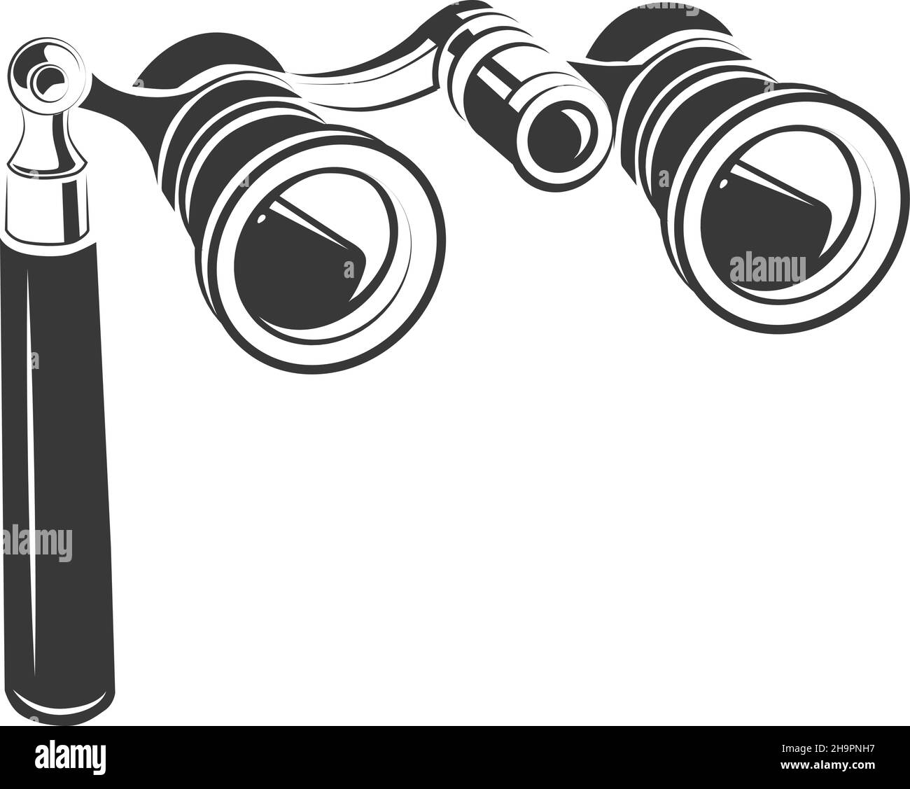 Vetri d'opera d'epoca. Binocoli teatrali in stile inchiostro a penna Illustrazione Vettoriale