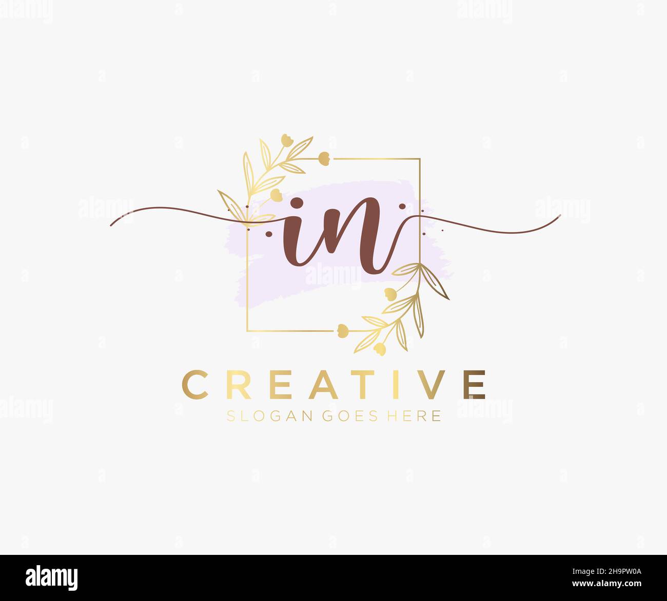 IN logo femminile. Utilizzabile per la natura, salone, centro benessere, cosmetici e loghi di bellezza. Elemento modello di disegno con logo a vettore piatto. Illustrazione Vettoriale IN logo femminile. Utilizzabile per la natura, salone, centro benessere, cosmetici e loghi di bellezza. Elemento modello di disegno con logo a vettore piatto. Illustrazione Vettoriale