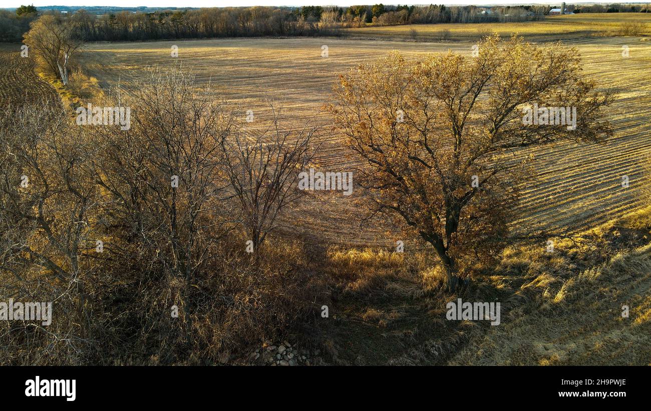 Stile di vita agricolo del Wisconsin rurale con Foto Stock