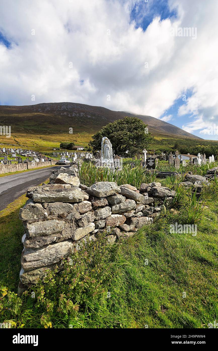 Cimitero di Slievemore, Acaill, Achill Island, Mayo, Irlanda Foto Stock