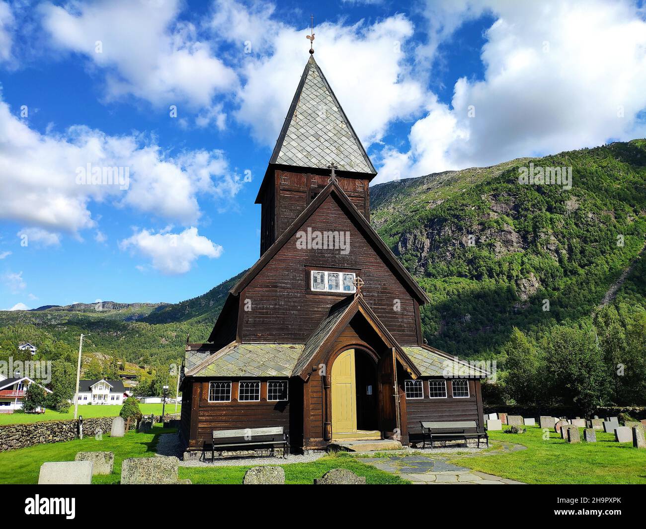 Roldal Stave Church, Provincia di Vestland, Norvegia Foto Stock