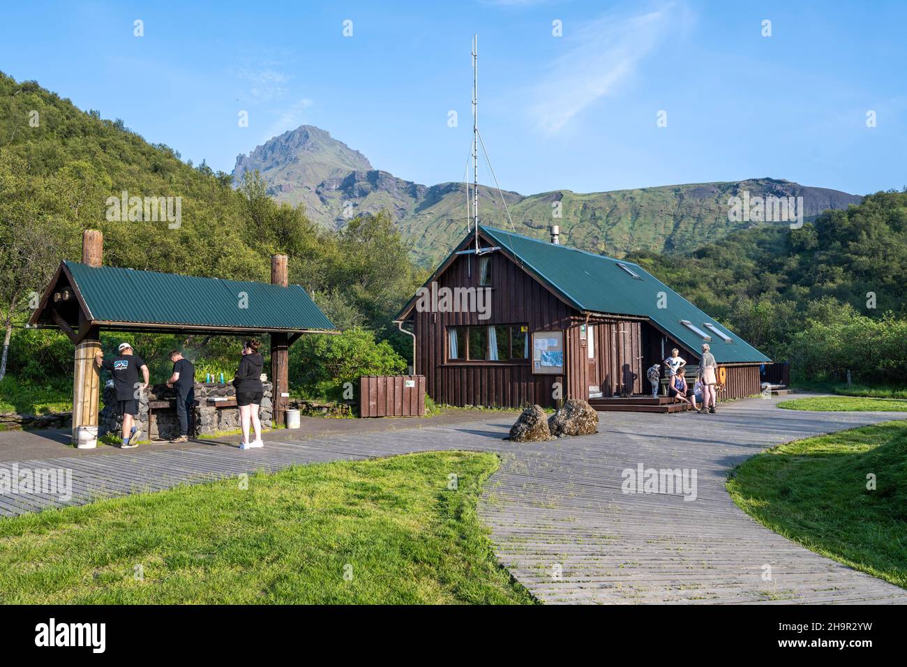 Camping Basar nelle Highlands islandesi, Porsmoerk, Suourland, Islanda Foto Stock