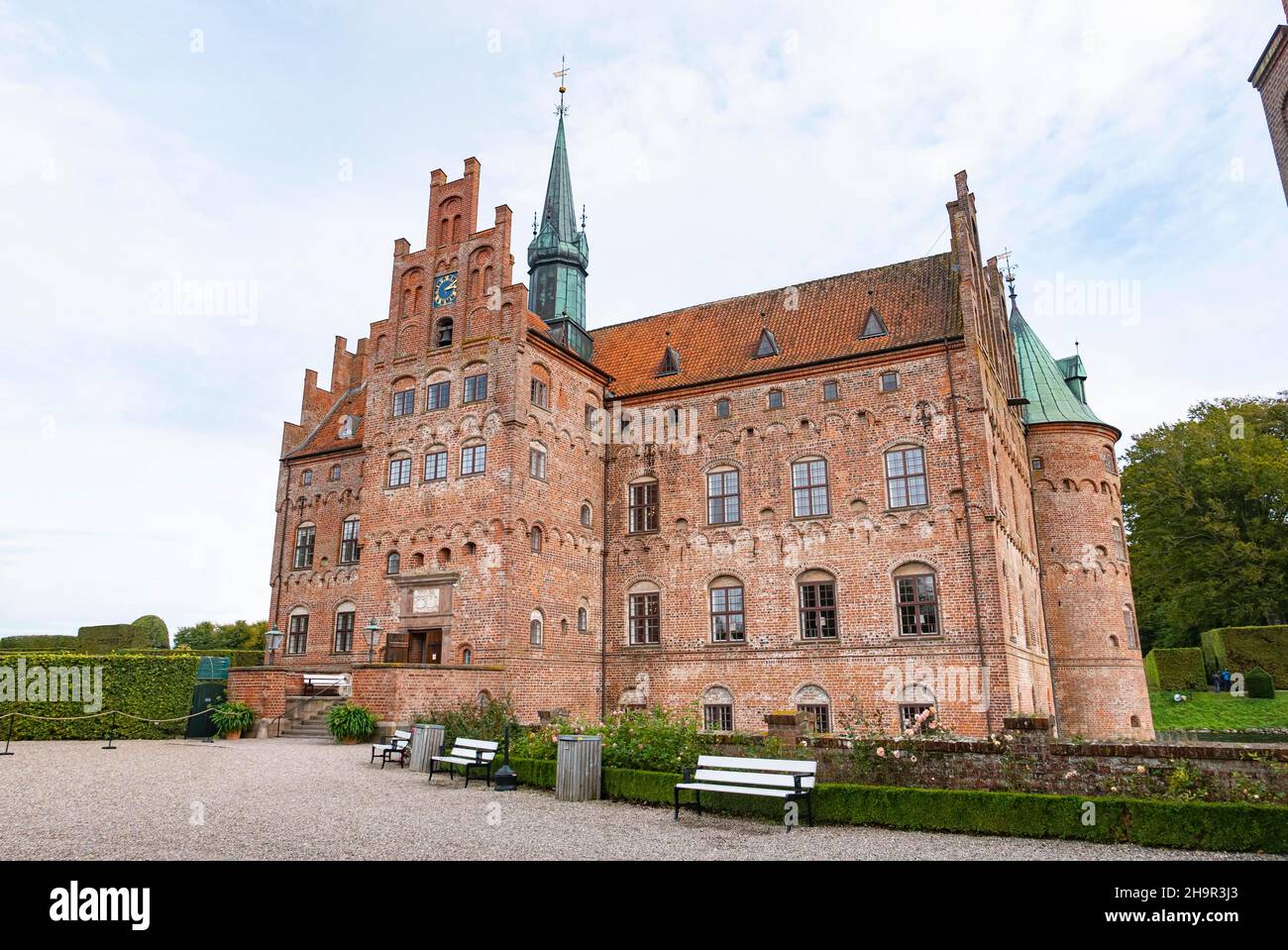 Slot Egeskov, Castello Egeskov, Kvaendrup, Fyn, Funen, Danimarca Foto Stock