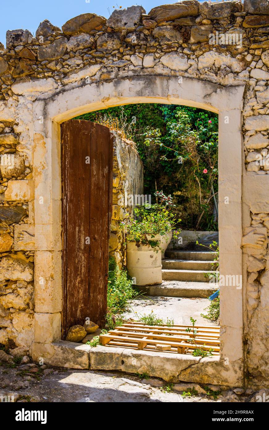 Villaggio di Maroulas con il suo carattere originale, Creta, Maroulas, Creta, Grecia Foto Stock