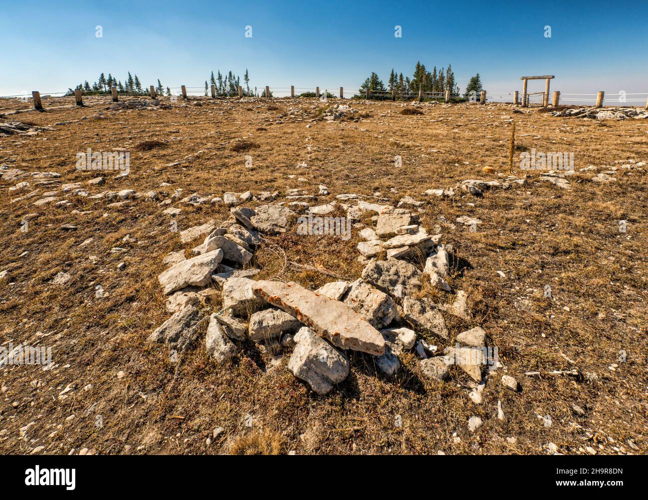 Medicine Wheel National Historic Landmark, Bighorn National Forest, Wyoming, USA Foto Stock