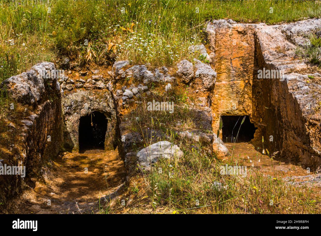 Necropoli minoica Armeni con tombe a camera, Creta, Armeni, Creta, Grecia Foto Stock