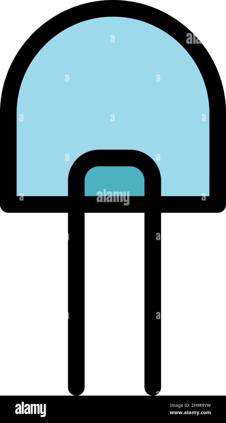Icona diodo Zener. Contorno Zener diodo vettore icona colore piatto isolato Illustrazione Vettoriale