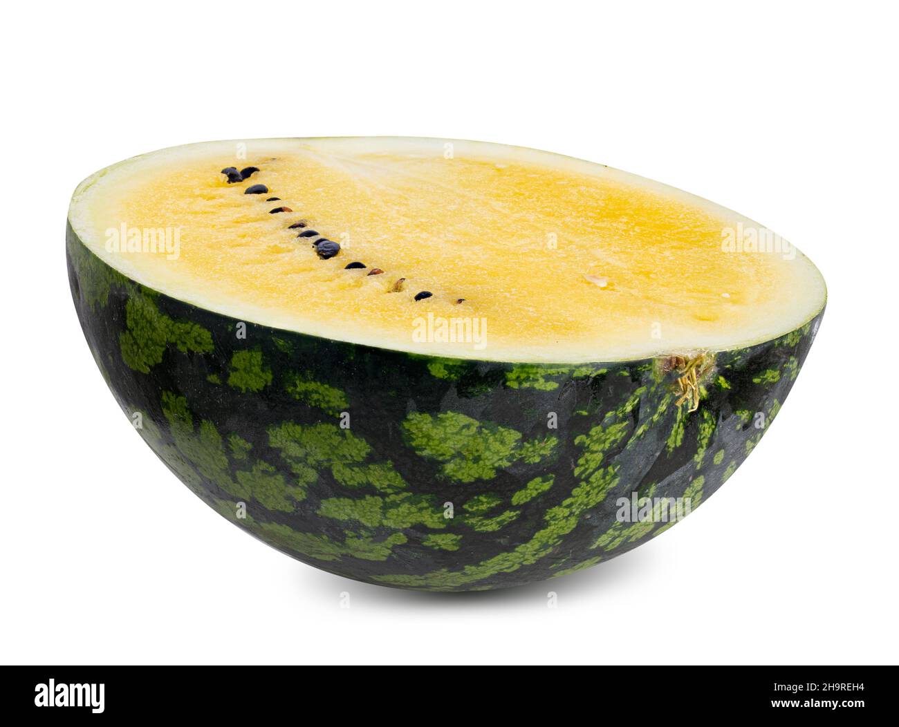 Melone giallo isolato su sfondo bianco. Tracciato di ritaglio Foto Stock