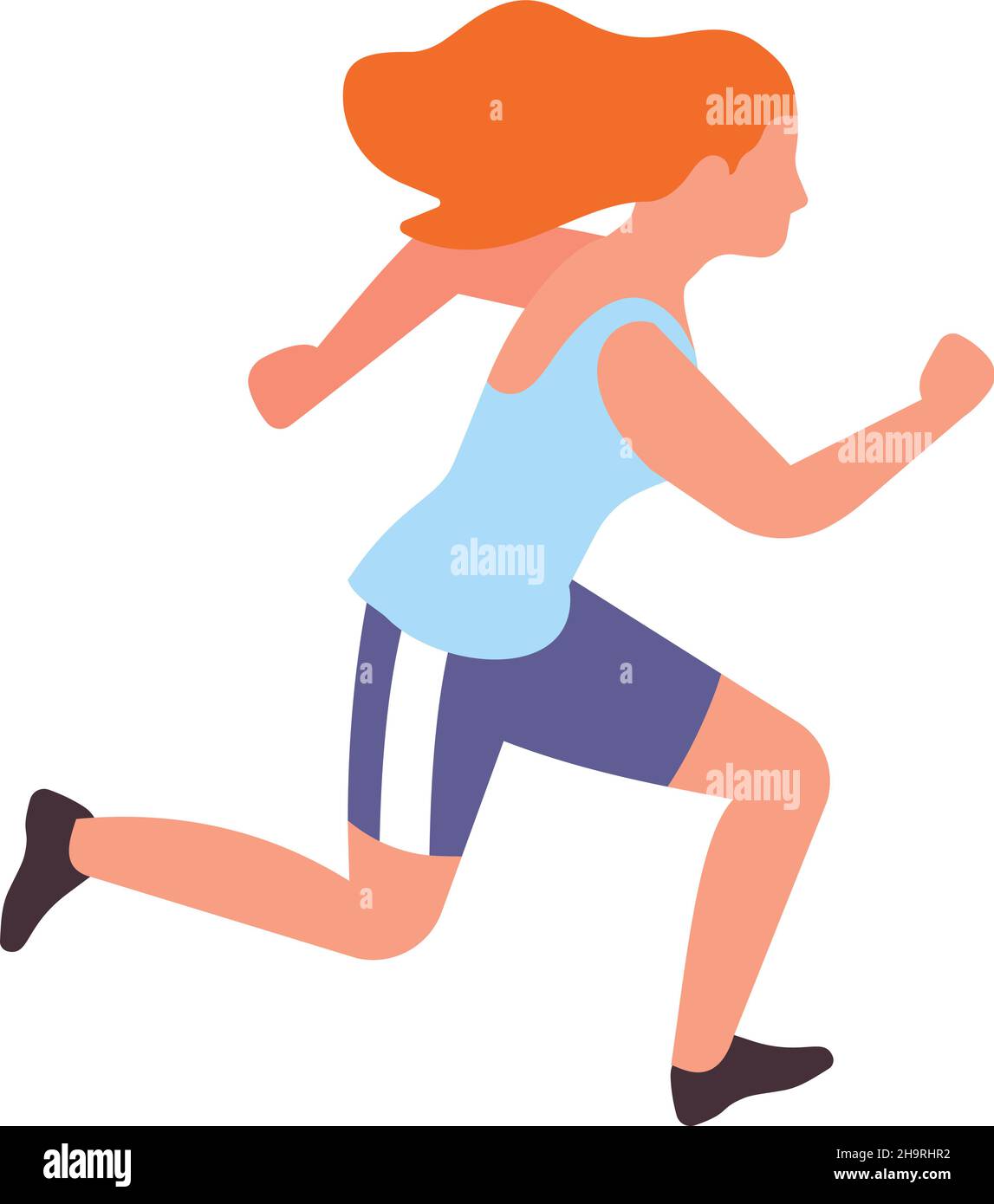 Sprinter ragazza. Donna che corre in gara sportiva Illustrazione Vettoriale