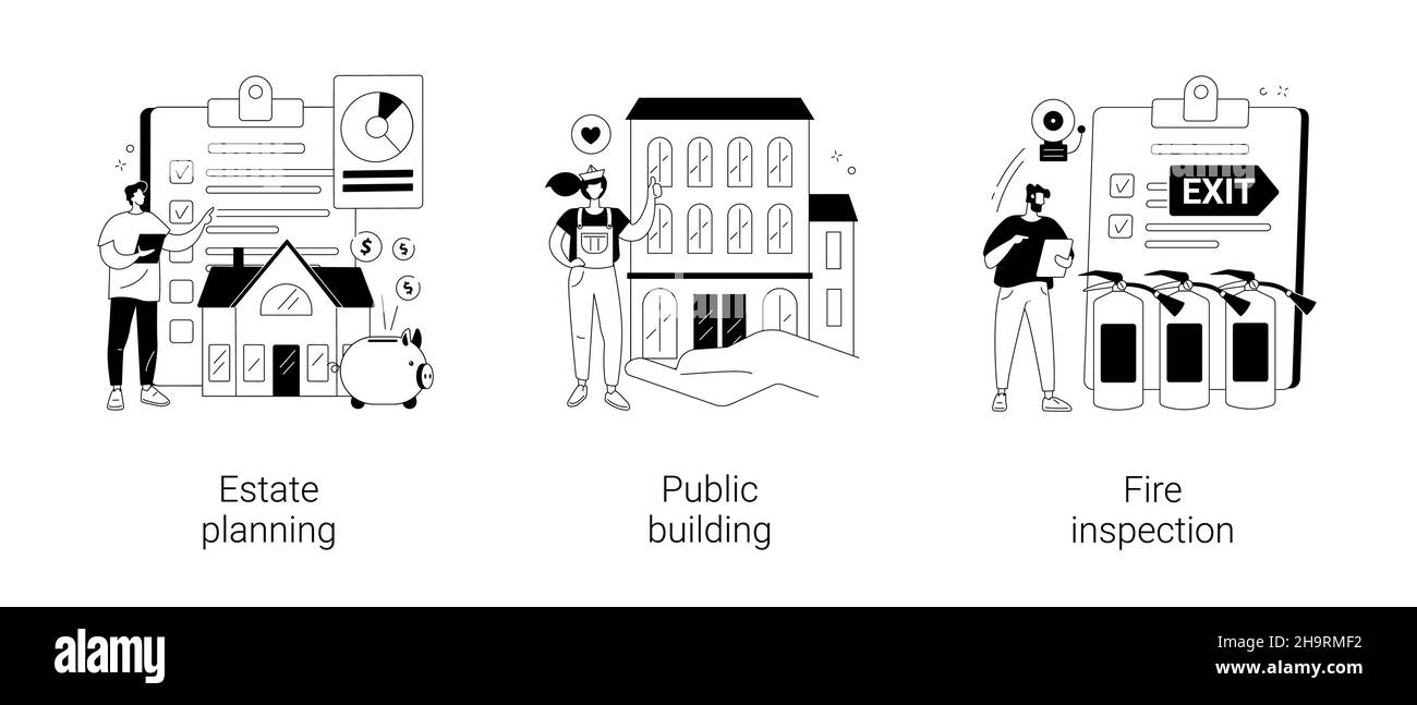 Illustrazioni vettoriali del concetto astratto di manutenzione degli edifici. Illustrazione Vettoriale