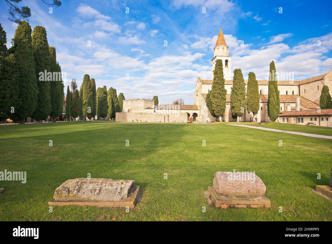 Basilica di Santa Maria Assunta in Aquileia, patrimonio dell'umanità dell'UNESCO nella regione Friuli Venezia Giulia, Italia settentrionale Foto Stock