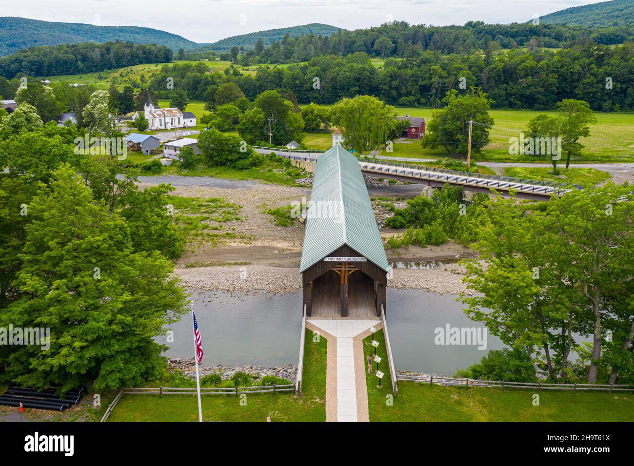 Ponte coperto di Blenheim, Blenheim, NY 12131 Foto Stock