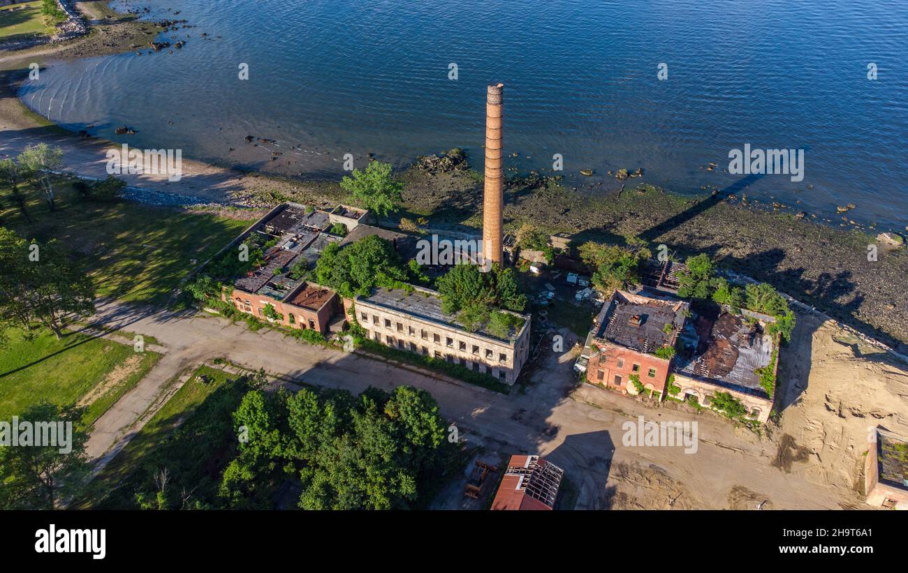 Ex prigione, Hart Island, New York City, NY, USA Foto Stock