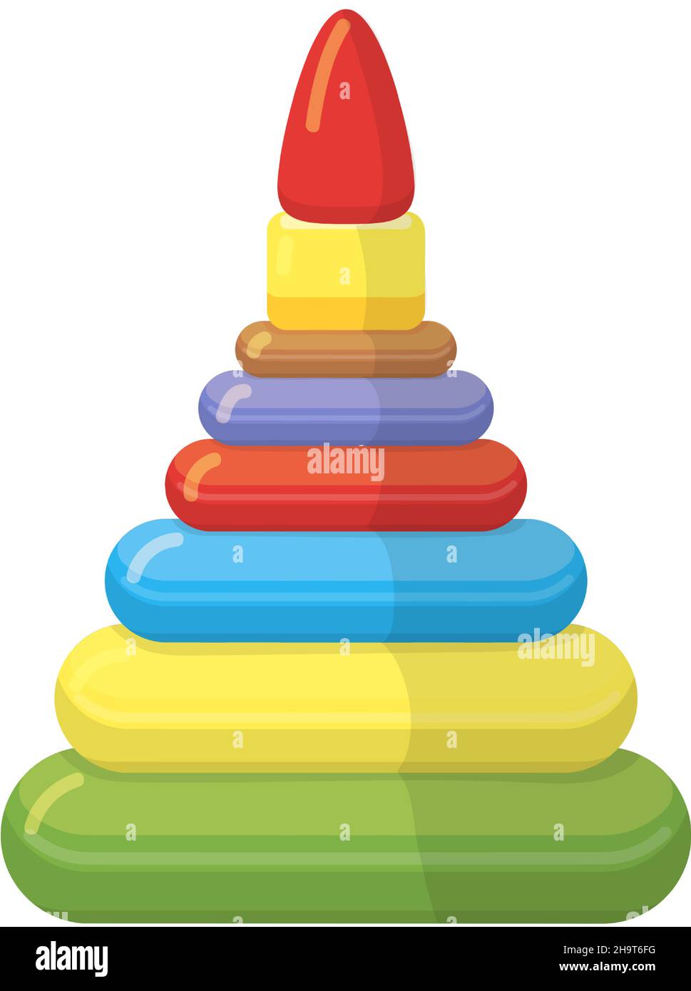 Icona giocattolo piramide. Colorato simbolo del gioco per bambini Illustrazione Vettoriale