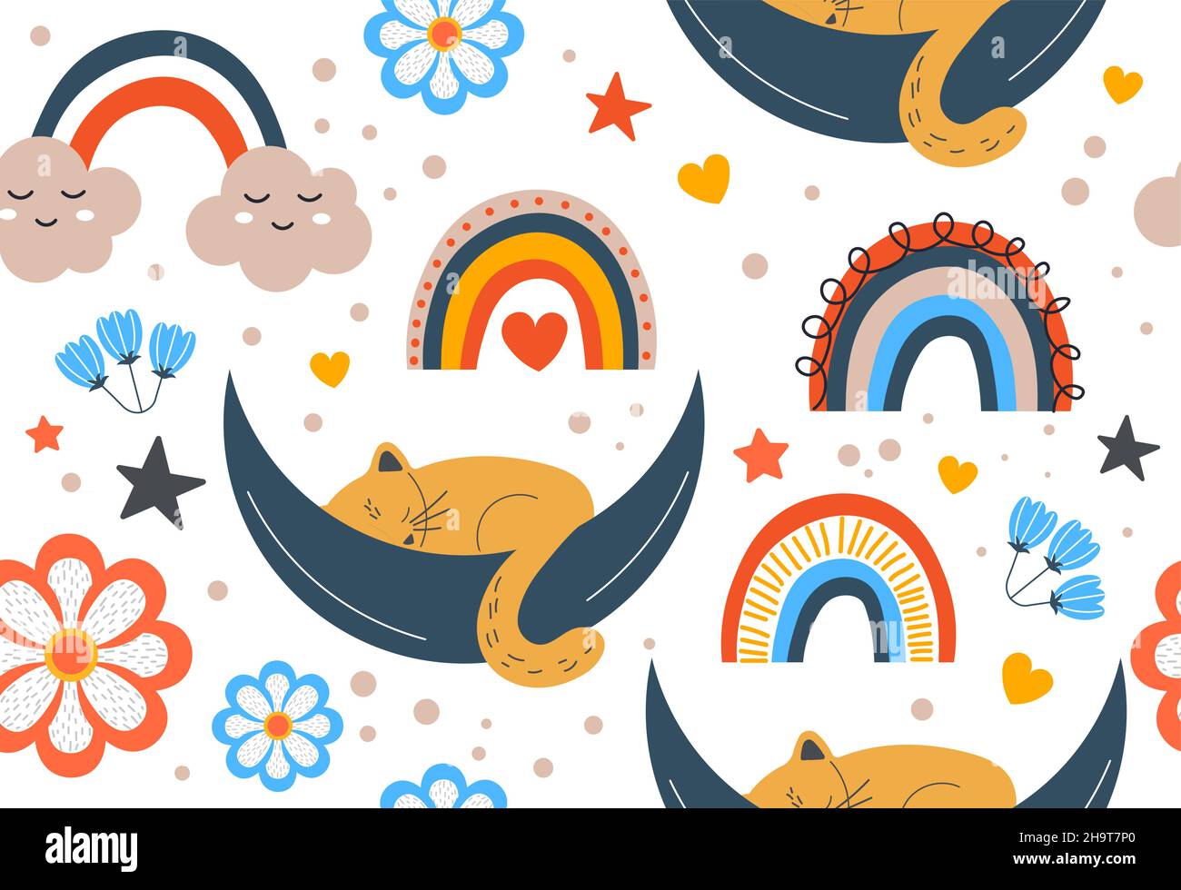 Simpatico motivo senza cuciture Illustrazione Vettoriale