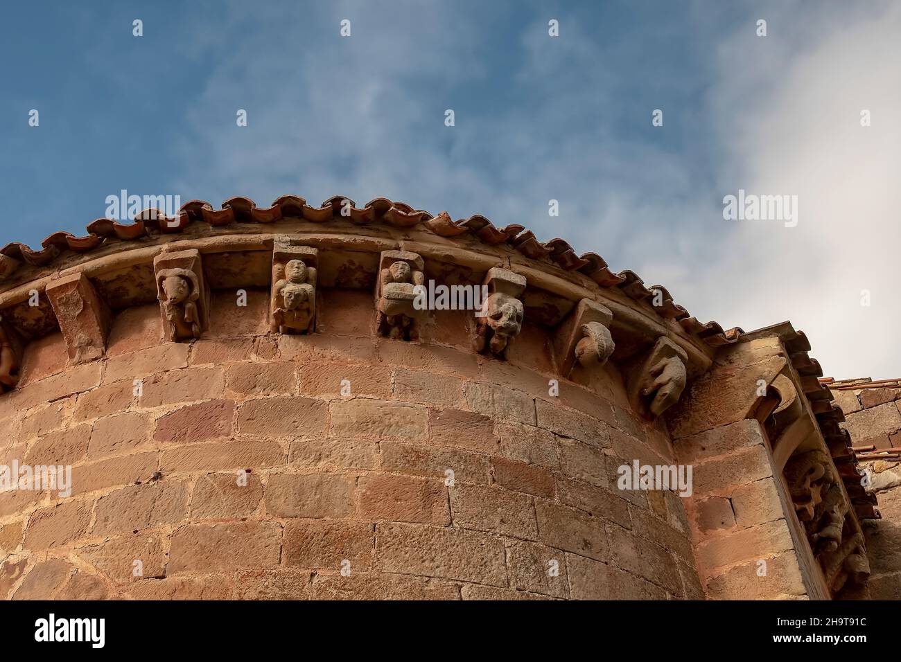 Chiesa romanica di San Juan Bautista a Villanueva de la Nia Foto Stock