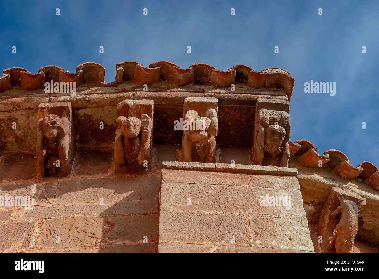 Chiesa romanica di San Juan Bautista a Villanueva de la Nia Foto Stock