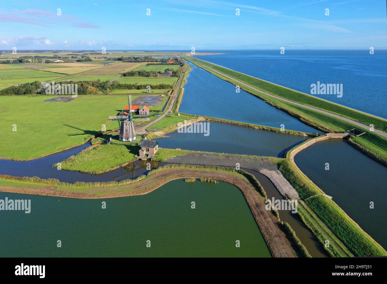 Monumento naturale Molen het Noorden, De Bol, Oosterend, Paesi Bassi, Texel Foto Stock