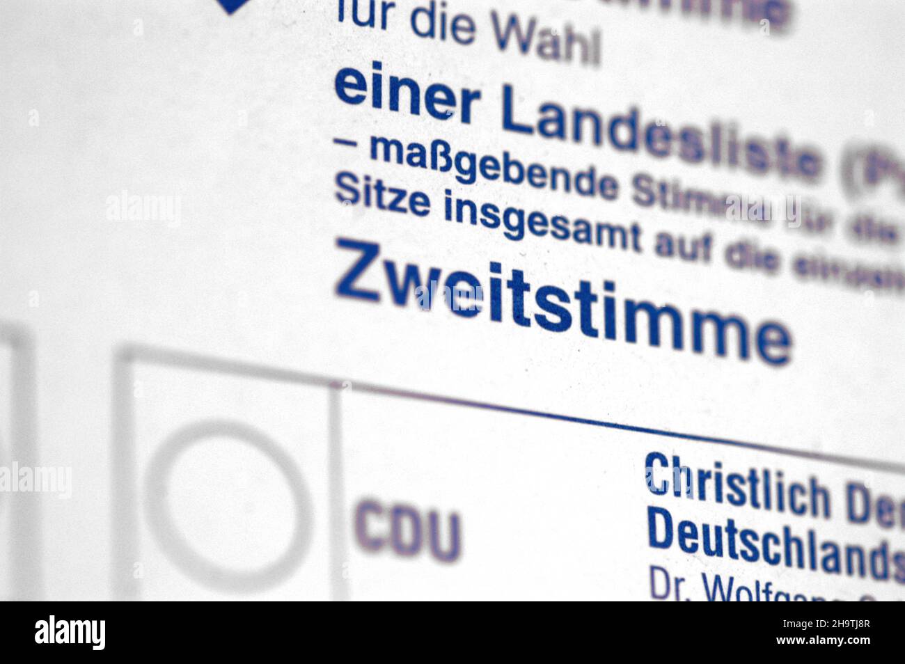 Documenti elettorali, secondo voto, Germania Foto Stock