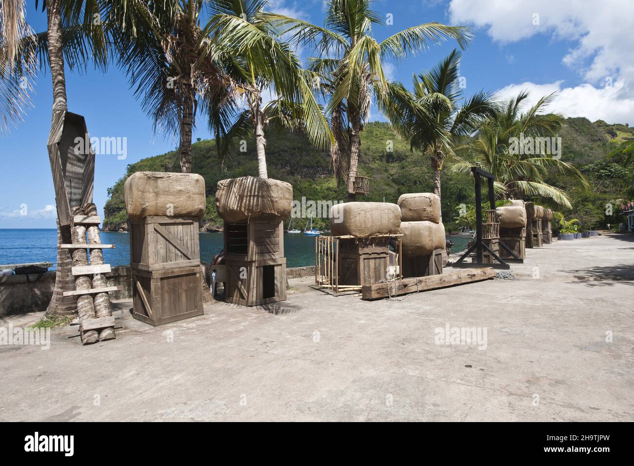Wallilabou Bay, sito del film Pirati dei Caraibi, Saint Vincent e Grenadine, Kingstown Foto Stock