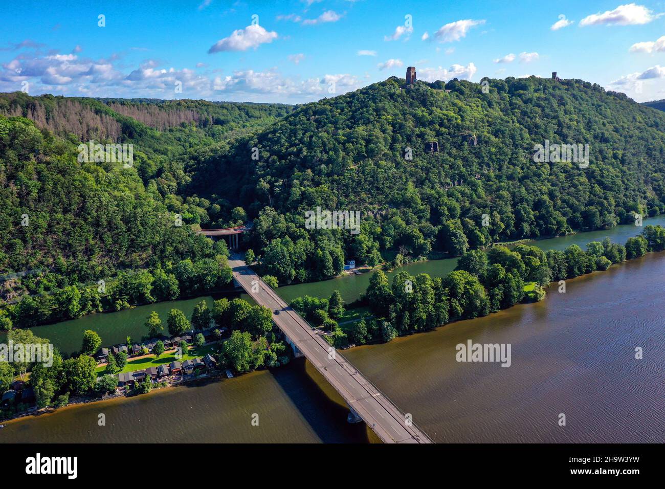 '29.07.2021, Germania, Renania Settentrionale-Vestfalia, Hagen, Dortmund - Lago di Hengstey, completato nel 1929 e gestito dalla Ruhrverband, è un serbatoio in th Foto Stock