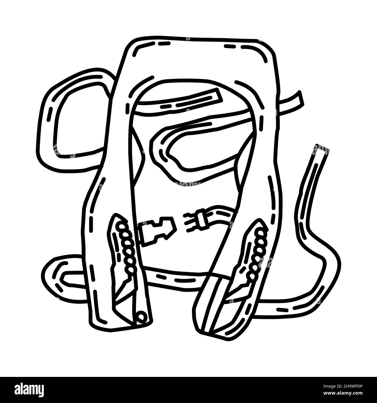 Air Force Pilot LPU parte di militari e Air Force Equipments disegno a mano icona set Vector. Illustrazione Vettoriale