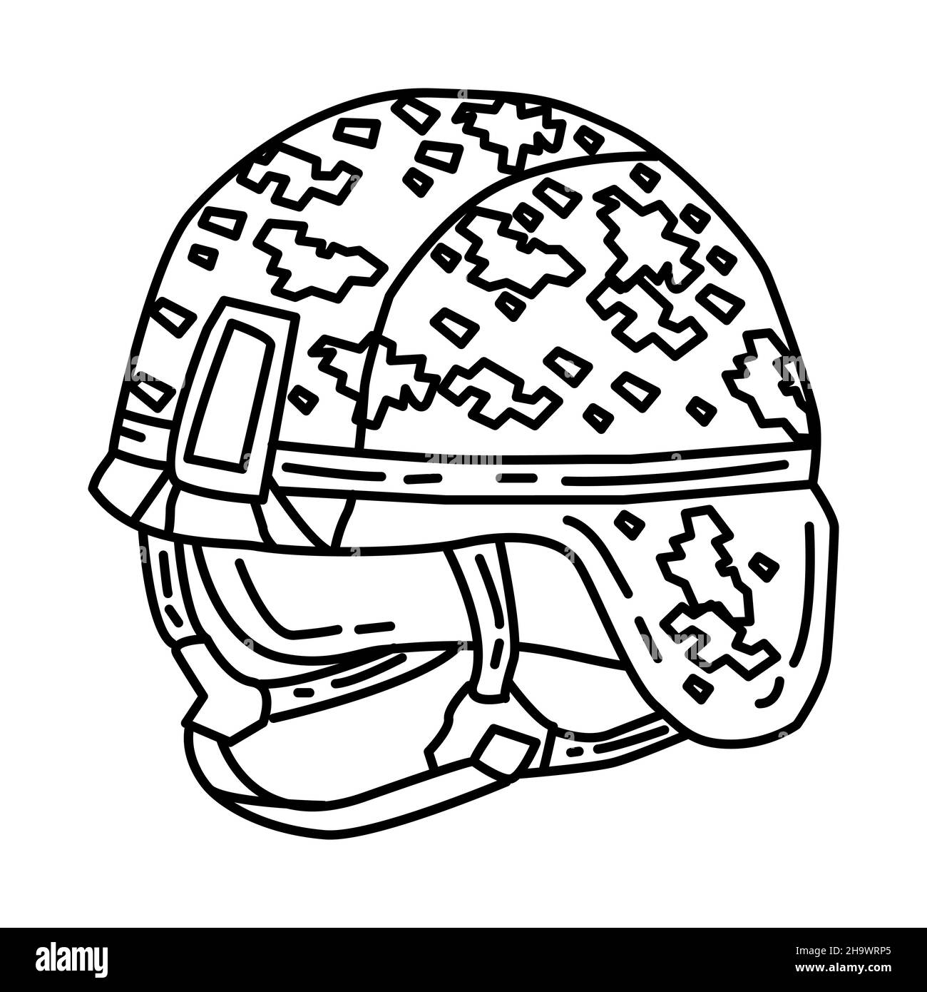 Parte del corpo militare e marino Equipments Set icone disegnate a mano VectorPart of Military and Marine Corps Equipments Set icone disegnate a mano Vector Illustrazione Vettoriale