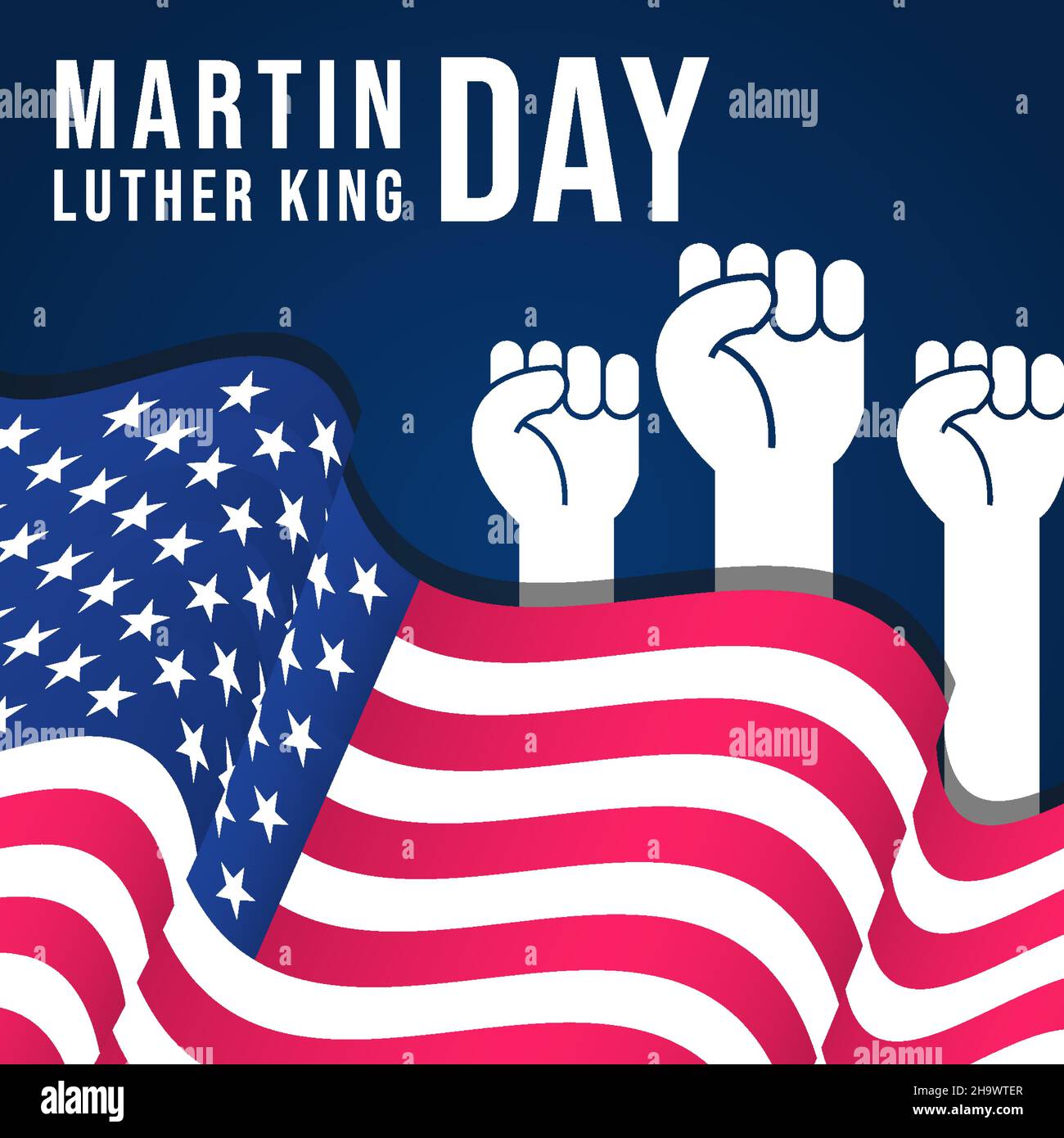 design piatto martin luther king day. Design MLK Day Flat con illustrazione a mano. Design vettoriale Illustrazione Vettoriale