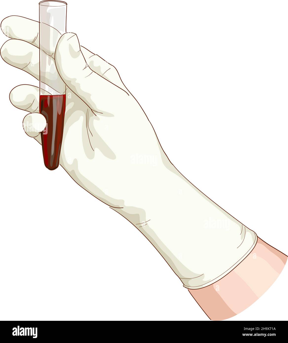 Sangue in una provetta. Illustrazione vettoriale. Illustrazione Vettoriale