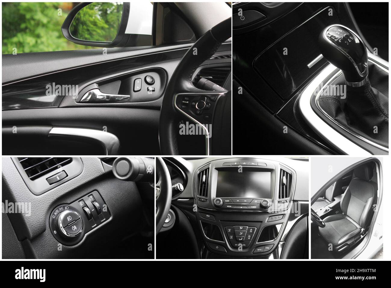 Servizio di lusso interno auto. Dettagli interni auto Foto Stock