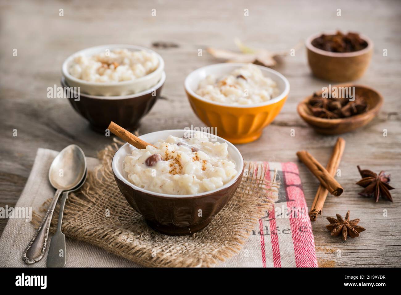 Budino di riso speziato Foto Stock