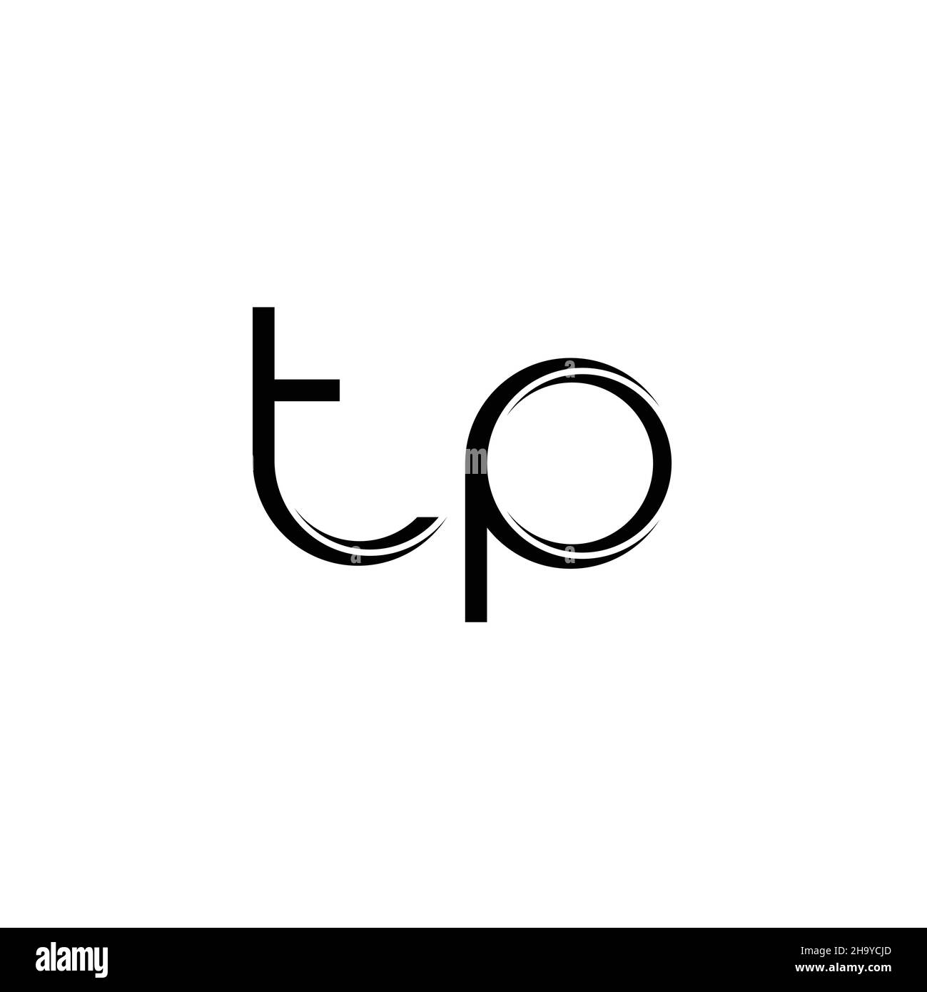 TP Logo monogramma con slice arrotondato modello di design moderno isolato su sfondo bianco Illustrazione Vettoriale