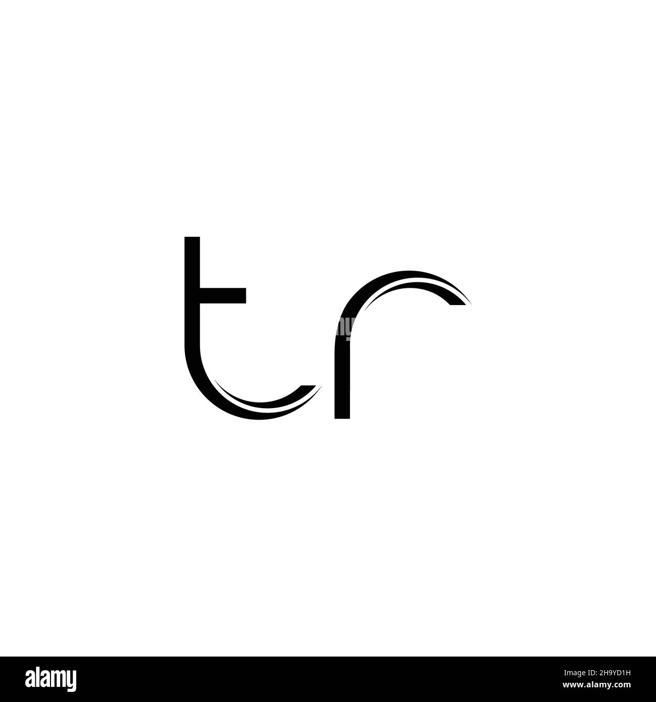 TR Logo monogramma con taglio arrotondato modello di design moderno isolato su sfondo bianco Illustrazione Vettoriale