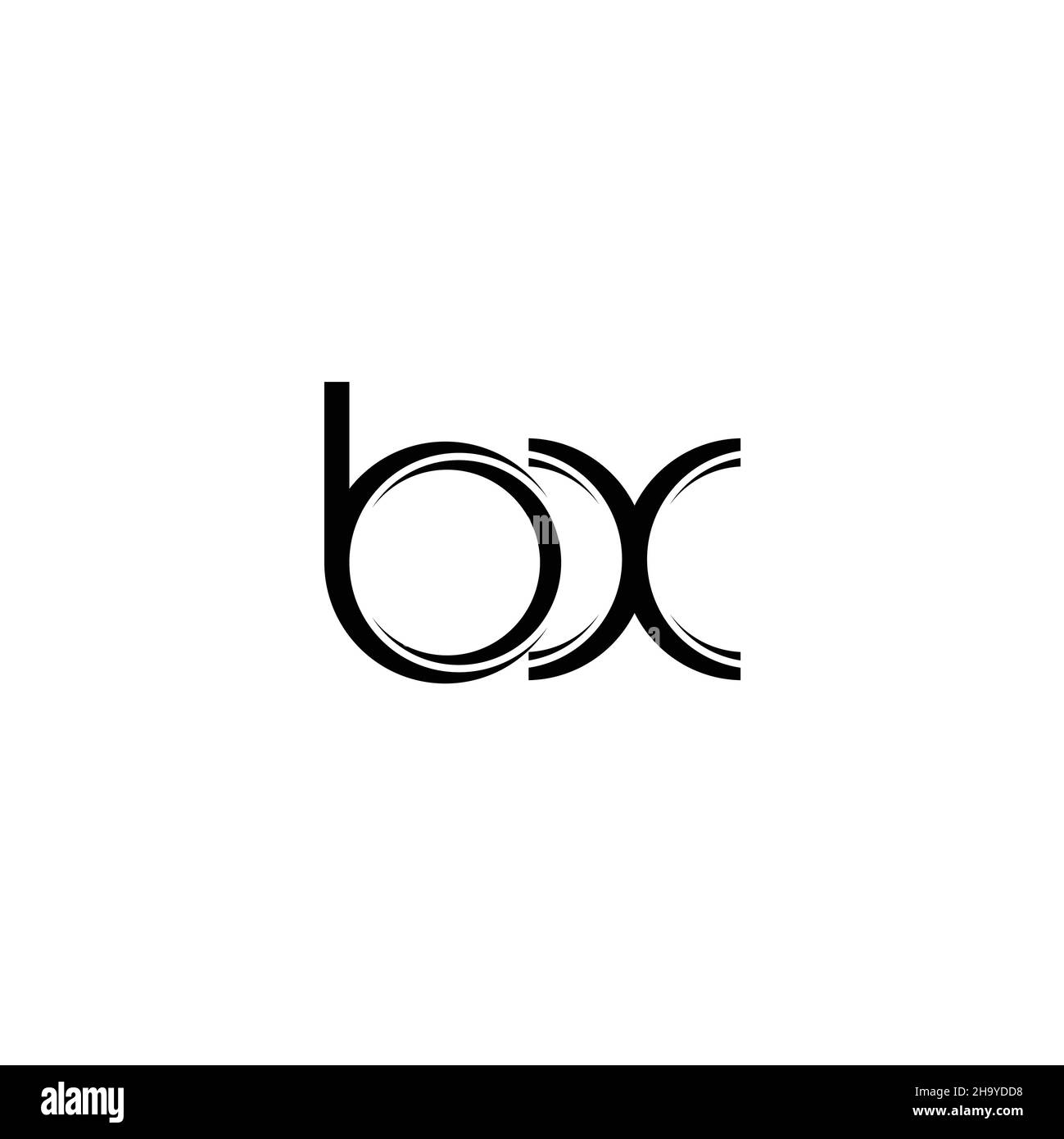 Logo BX monogramma con taglio arrotondato modello di design moderno isolato su sfondo bianco Illustrazione Vettoriale