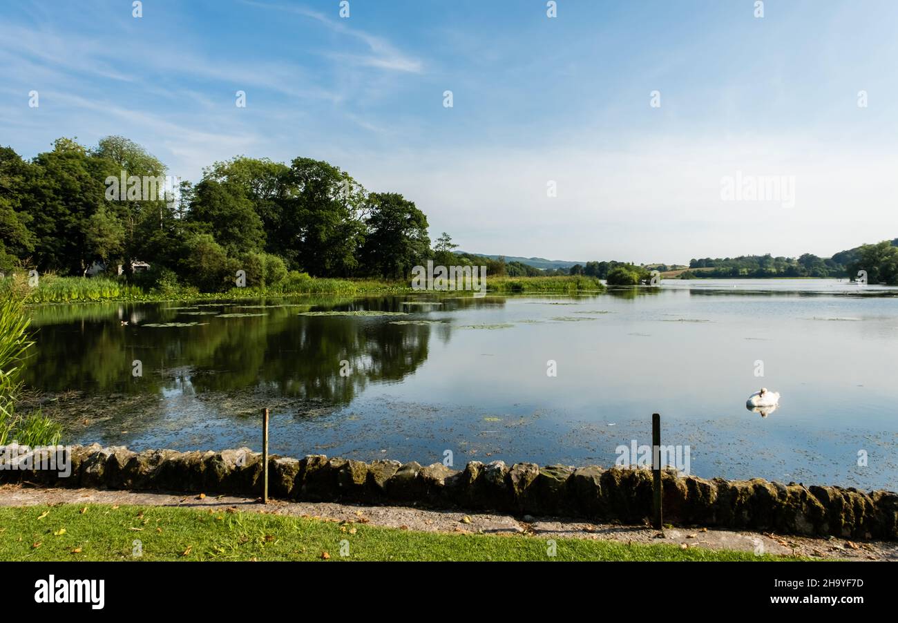 Carlingwark Loch a Castle Douglas in una giornata estiva in Scozia Foto Stock