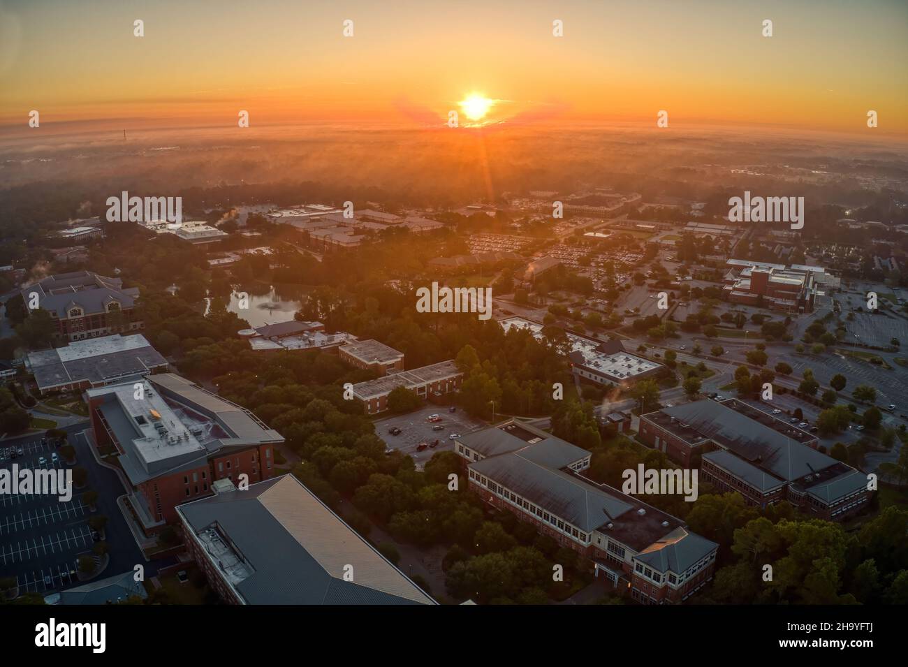 Scatto aereo della Georgia Southern University a Spartanburg Foto Stock