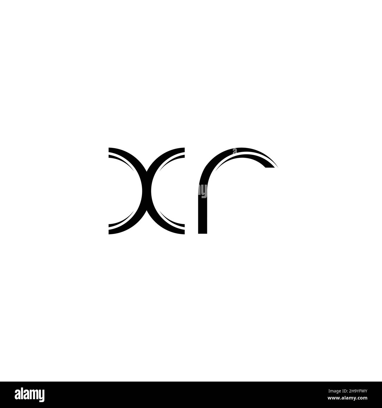 XR Logo monogramma con slice arrotondato modello di design moderno isolato su sfondo bianco Illustrazione Vettoriale
