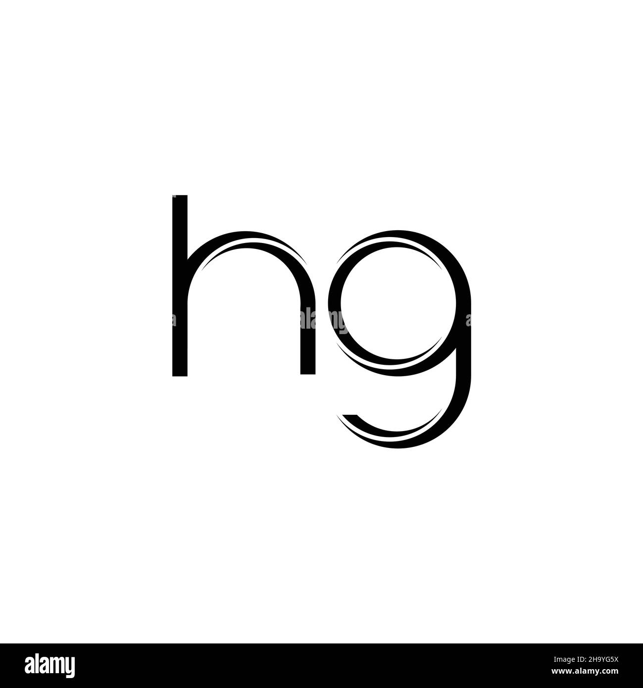 HG Logo monogramma con slice arrotondato modello di design moderno isolato su sfondo bianco Illustrazione Vettoriale