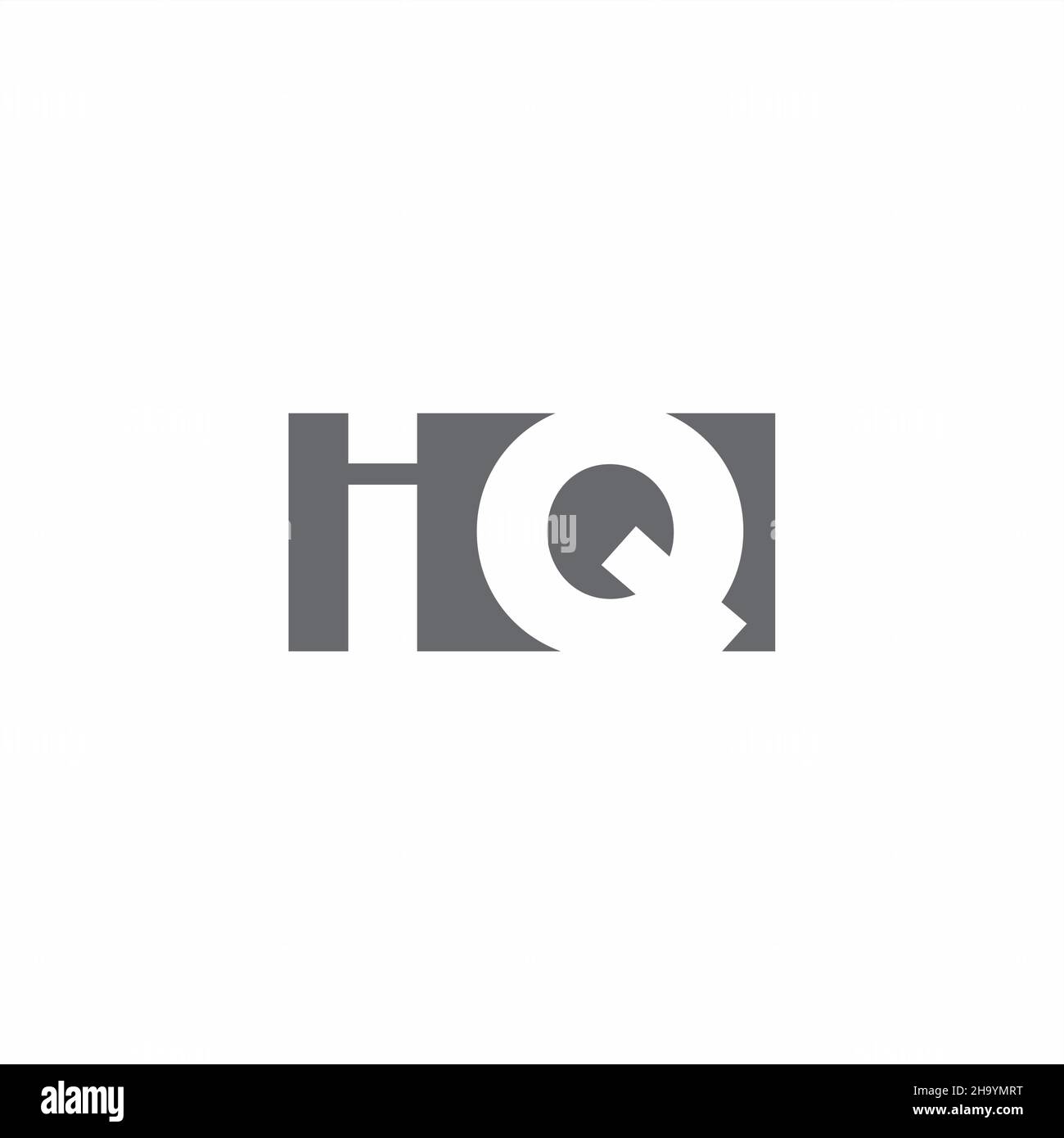 Monogramma IQ Logo con modello di design in stile spazio negativo isolato su sfondo bianco Illustrazione Vettoriale