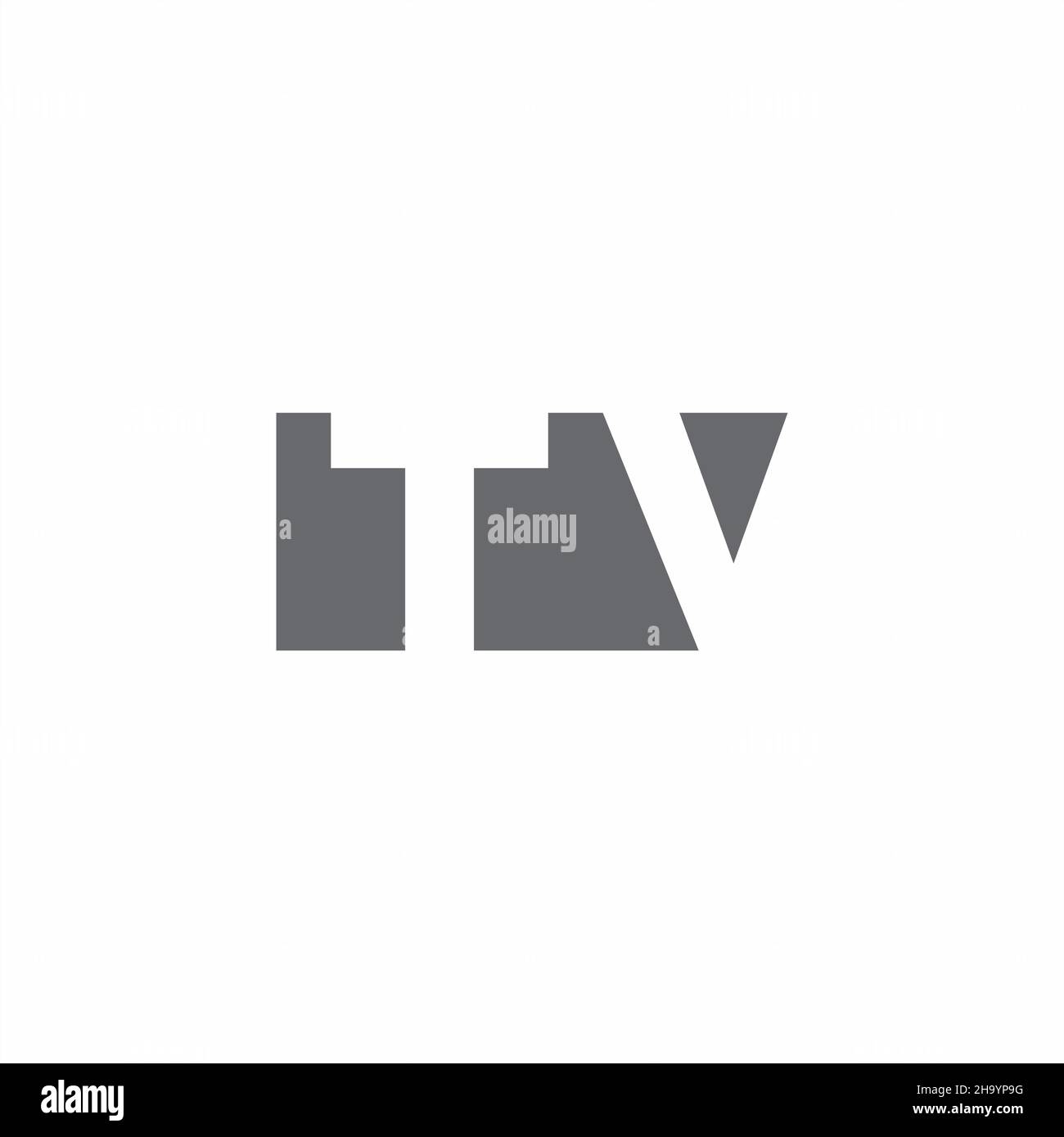 TV Logo monogramma con modello di design in stile spazio negativo isolato su sfondo bianco Illustrazione Vettoriale