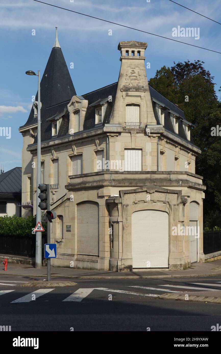 Villa Art Nouveau in 81 Avenue du Général Leclerc nel quartiere Saurupt a Nancy, Francia. Foto Stock