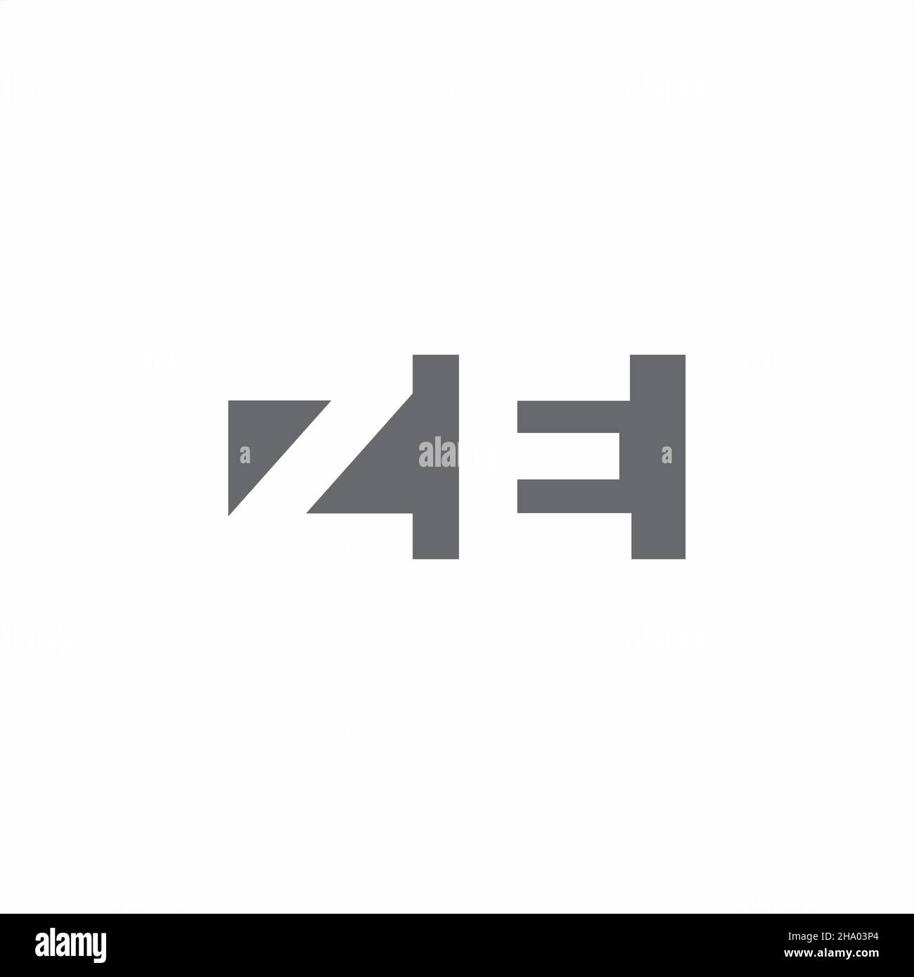 Logo ZE monogramma con modello di design in stile spazio negativo isolato su sfondo bianco Illustrazione Vettoriale